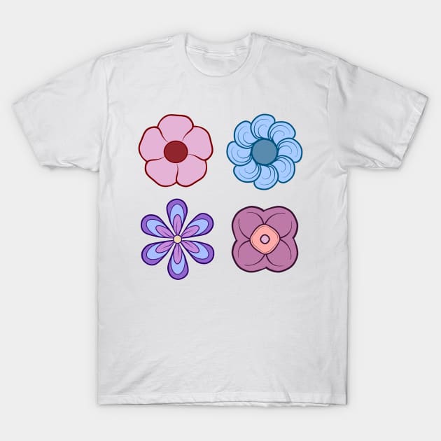 Retro Cute flowers T-Shirt by mizaarte